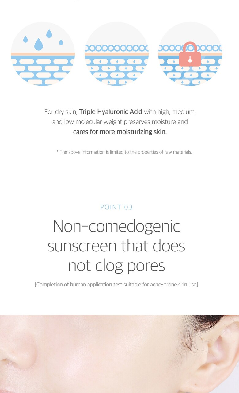 ROUND LAB 1025 Dokdo Sunscreen triple hyaluronic acid and non-comedogenic pore-friendly formula