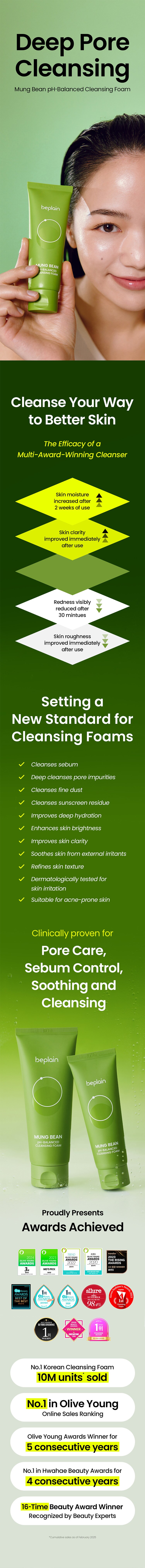 Beplain mungbean foam cleanser texture image 1